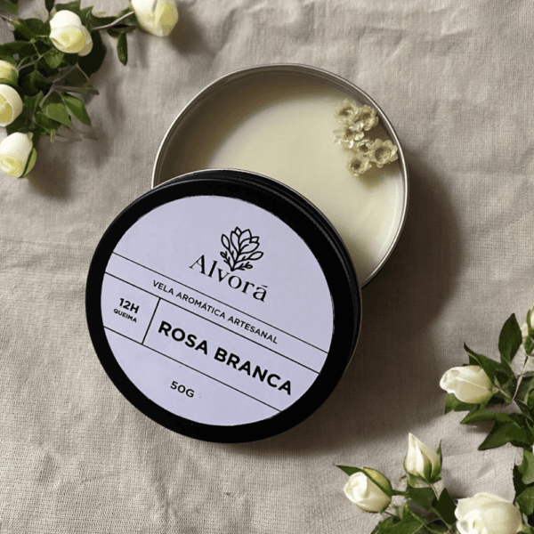 Vela Aromática Rosa Branca 50g